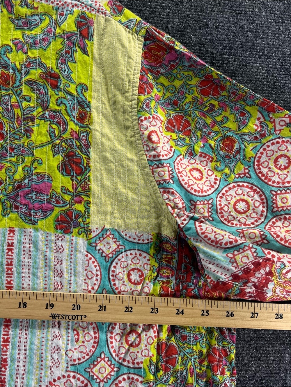 Choices Woman Patchwork Kantha Jacket 3X Cotton Boho Colorful Cottagecore Granny - Picture 7 of 11